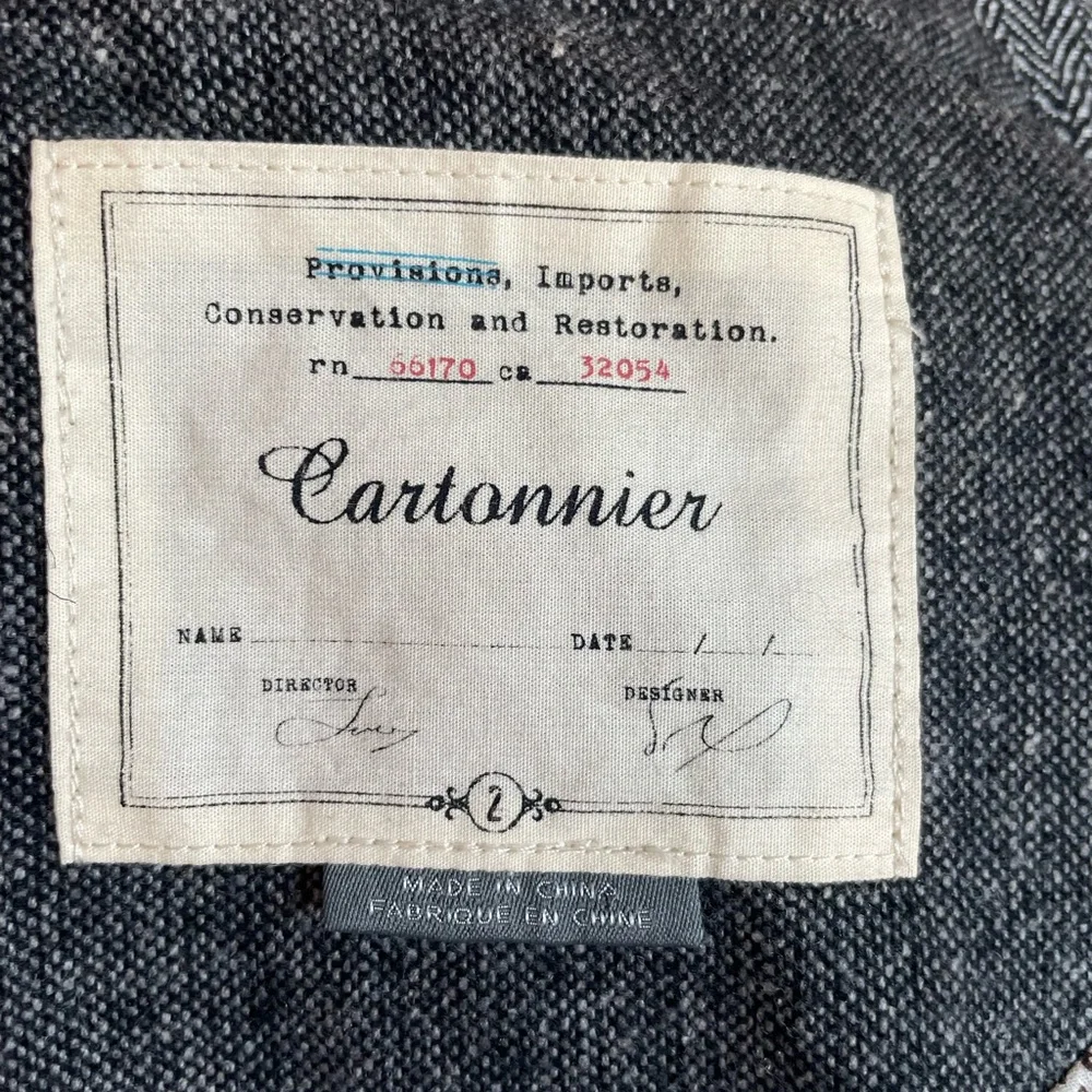 VTG Anthropologie Cartonnier Alma Mater Patchwork Herringbone Blazer Jacket.Sz 2 - Picture 10 of 10